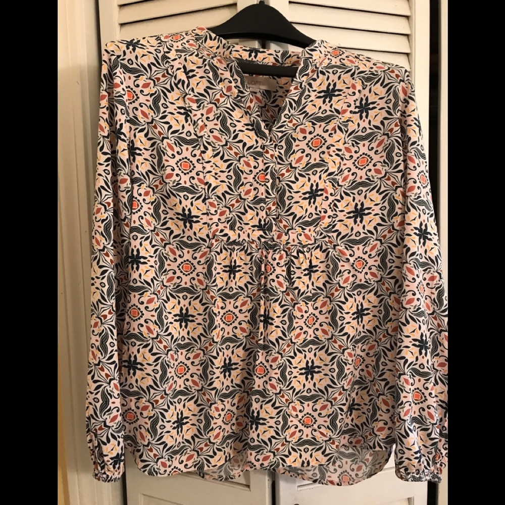 Loft cotton blend top